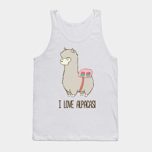 I Love Alpacas! Tank Top by Dreamy Panda Designs